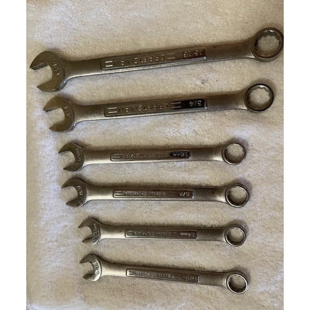 Craftsman 6pc Combination Wrench Set SAE Metric Forged USA Raised Panel V Series